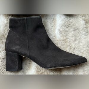 NWOT L’Agence Dark Brown Jeanne Suede Ankle Boots, Size 38.5